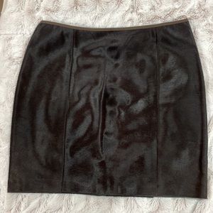 Ralph Lauren Black Label - Rare Soft Chocolate Pony Hair Skirt. Size 10.